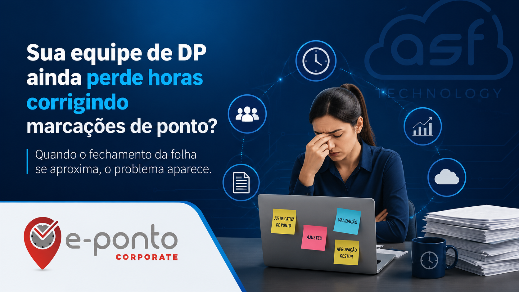 Departamento Pessoal corrigindo marcações de ponto e justificativas de jornada