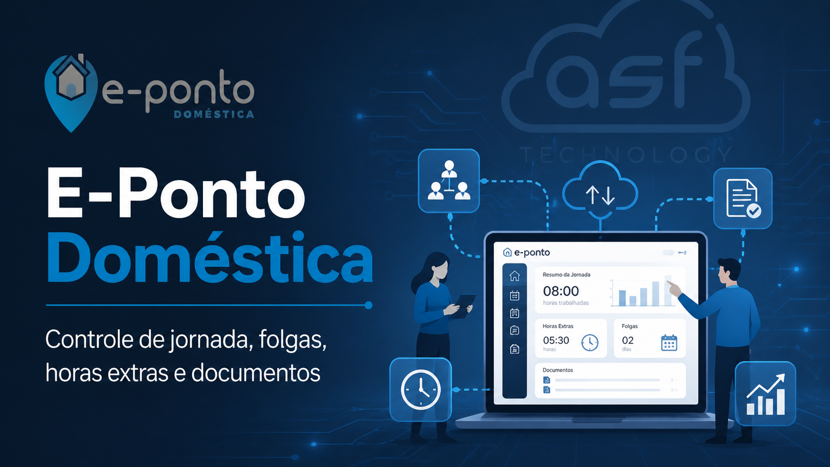 E-Ponto Doméstica para controle de jornada, folgas e horas extras
