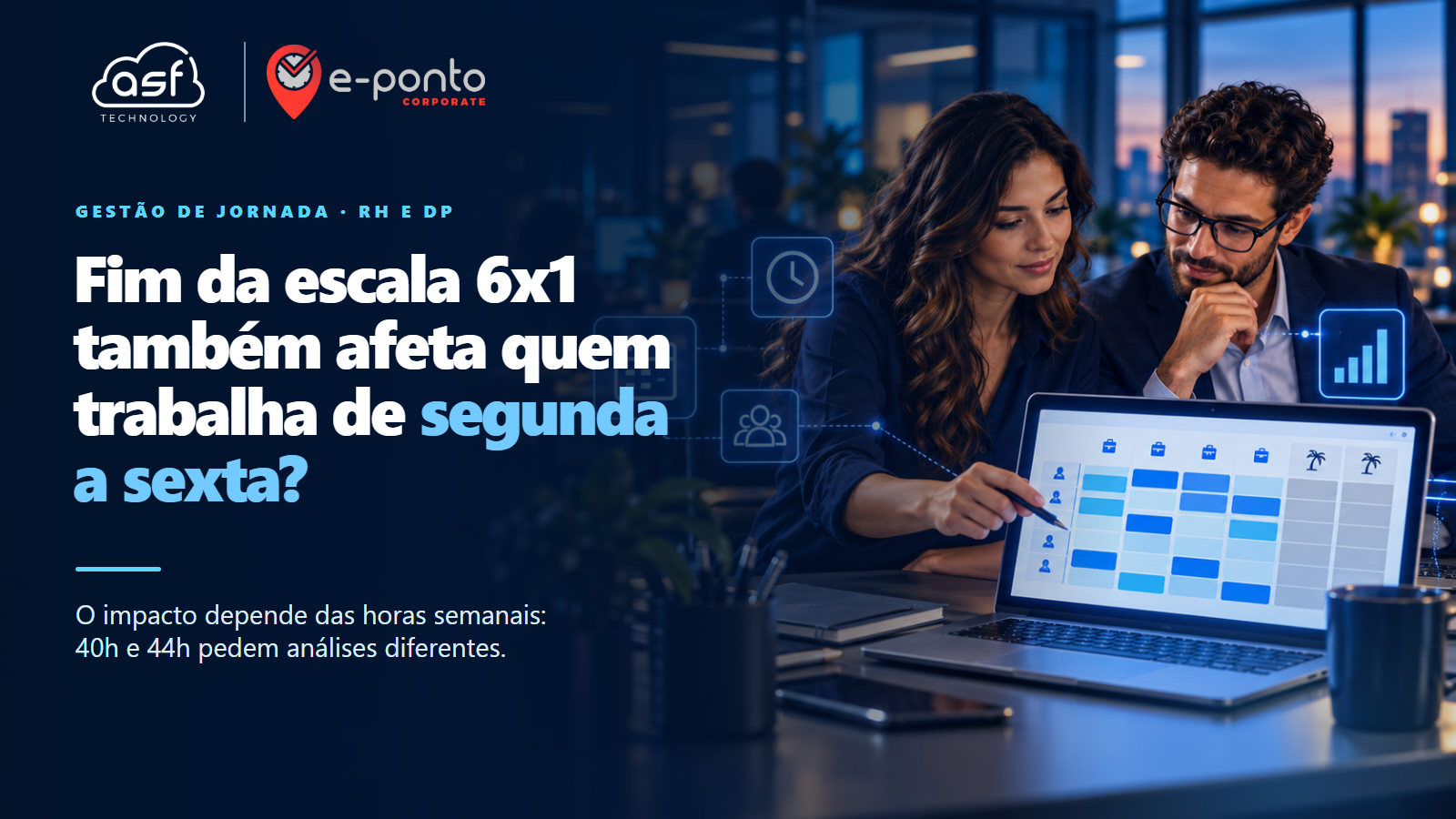 Profissionais de RH analisando a jornada semanal após a EC 141/2026