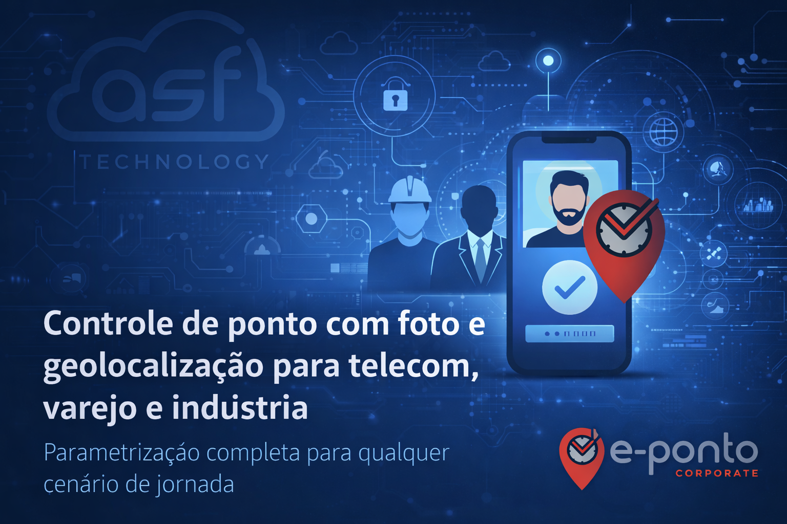 Controle de ponto com foto e geolocalização para telecom, varejo e indústria